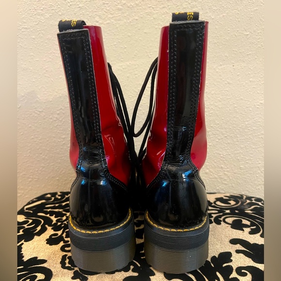 COPY - RARE Vintage Red & Black Patent Leather 10 hole Steel-toe Dr Martens Cir… - Picture 7 of 11
